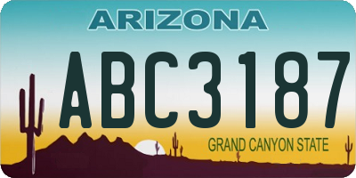 AZ license plate ABC3187