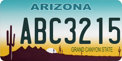 AZ license plate ABC3215