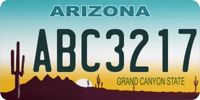 AZ license plate ABC3217