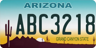 AZ license plate ABC3218