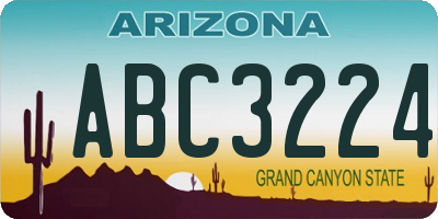 AZ license plate ABC3224