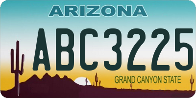 AZ license plate ABC3225