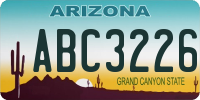 AZ license plate ABC3226