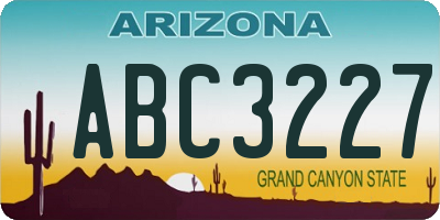 AZ license plate ABC3227