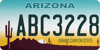 AZ license plate ABC3228