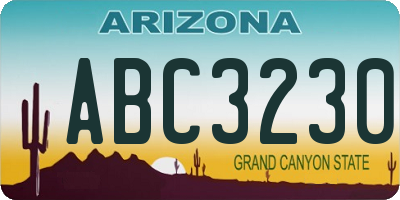 AZ license plate ABC3230