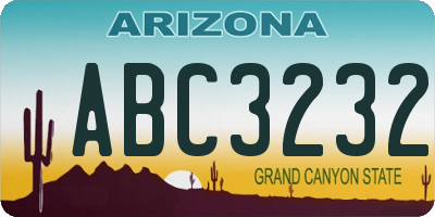 AZ license plate ABC3232
