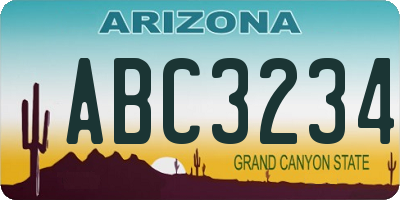 AZ license plate ABC3234
