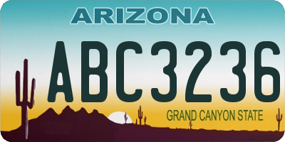 AZ license plate ABC3236
