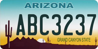 AZ license plate ABC3237