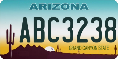 AZ license plate ABC3238