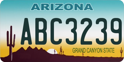AZ license plate ABC3239