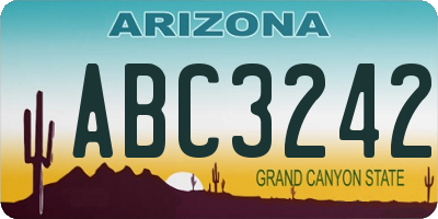 AZ license plate ABC3242