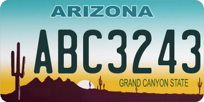 AZ license plate ABC3243
