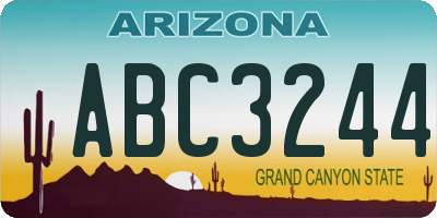 AZ license plate ABC3244