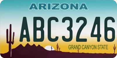 AZ license plate ABC3246