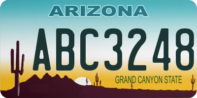 AZ license plate ABC3248