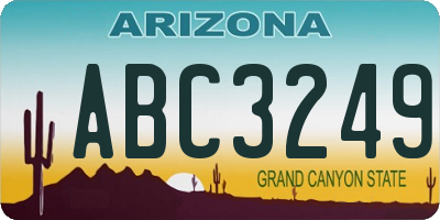 AZ license plate ABC3249