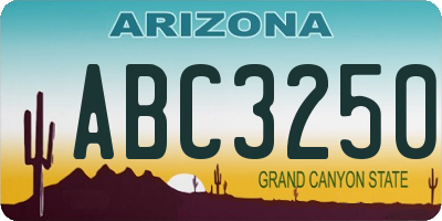 AZ license plate ABC3250