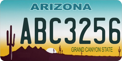 AZ license plate ABC3256