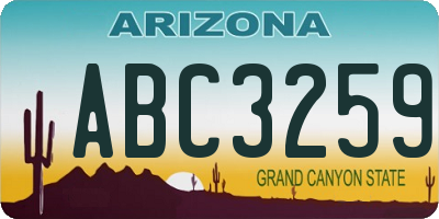 AZ license plate ABC3259