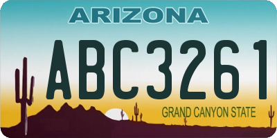 AZ license plate ABC3261