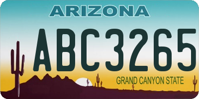AZ license plate ABC3265