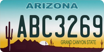 AZ license plate ABC3269