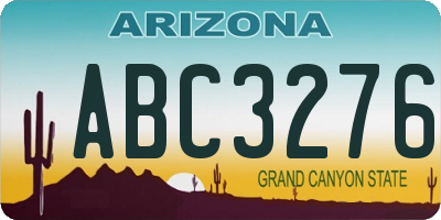 AZ license plate ABC3276