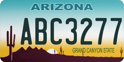 AZ license plate ABC3277