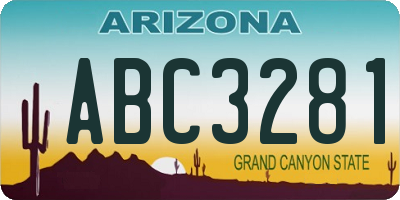 AZ license plate ABC3281