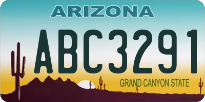 AZ license plate ABC3291