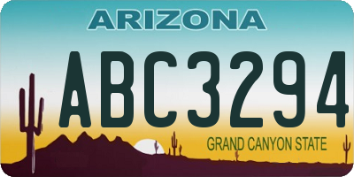 AZ license plate ABC3294
