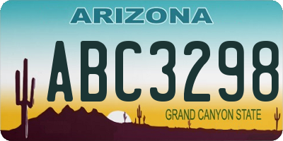 AZ license plate ABC3298
