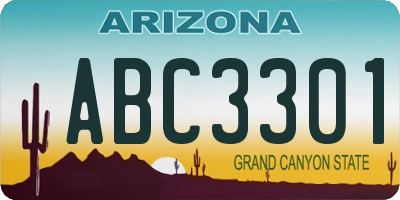 AZ license plate ABC3301