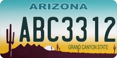 AZ license plate ABC3312
