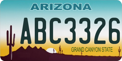 AZ license plate ABC3326
