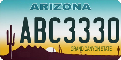 AZ license plate ABC3330