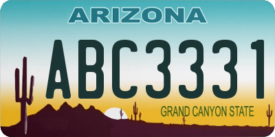 AZ license plate ABC3331