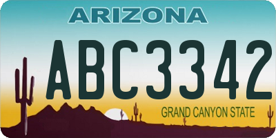 AZ license plate ABC3342