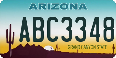 AZ license plate ABC3348
