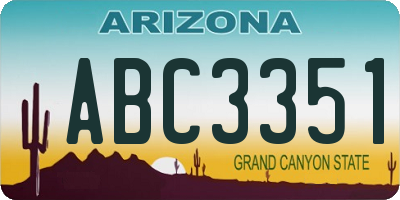 AZ license plate ABC3351
