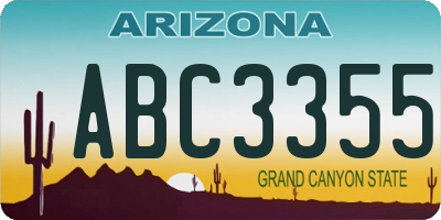 AZ license plate ABC3355