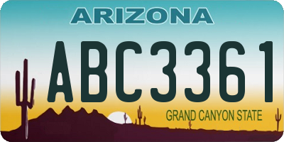 AZ license plate ABC3361