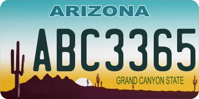 AZ license plate ABC3365
