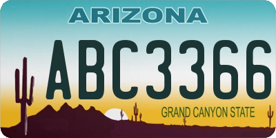 AZ license plate ABC3366