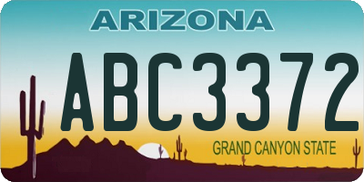 AZ license plate ABC3372