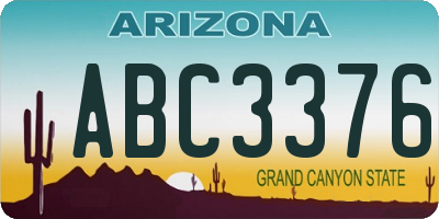 AZ license plate ABC3376