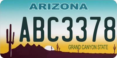 AZ license plate ABC3378