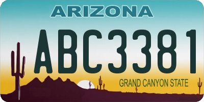 AZ license plate ABC3381